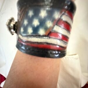 American Flag Leather Cuff Bracelet